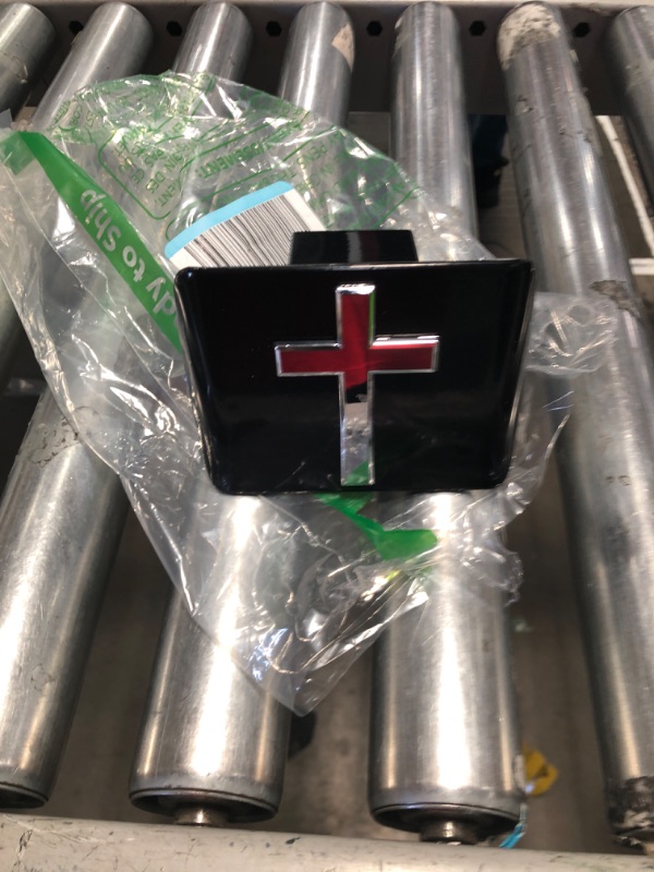 Photo 2 of Chrome Cross Black Metal Hitch Cover