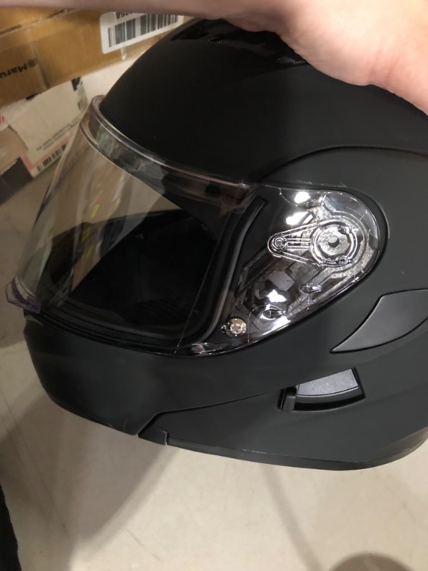 Photo 4 of ***MINOR DAMAGE*A VENT COVER HAS BROKEN OFF*PICTURED***
Rapido Boutique Collection Snowmobile Motorcycle Dual Visor Flip Up Modular Full Face Helmet DOT Approved Matte Black Large