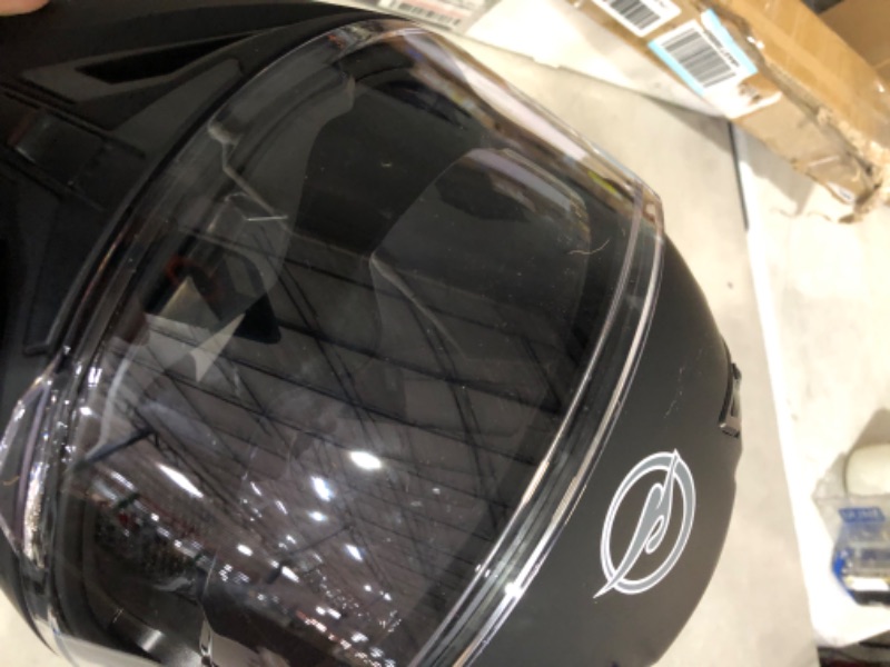 Photo 3 of ***MINOR DAMAGE*A VENT COVER HAS BROKEN OFF*PICTURED***
Rapido Boutique Collection Snowmobile Motorcycle Dual Visor Flip Up Modular Full Face Helmet DOT Approved Matte Black Large