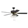 Photo 1 of 
CRAFTMADE
Pro Plus 104 52 in. Indoor Flat Black/Satin Brass Finish Dual Mount Ceiling Fan w/4-Light Clear Glass Light Kit