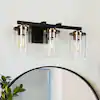 Photo 1 of 
Zevni
20 in. Modern 3-Light Black Vanity Light, Transitional Wall Light Straight Bar with Cylinder Clear Glass Shade