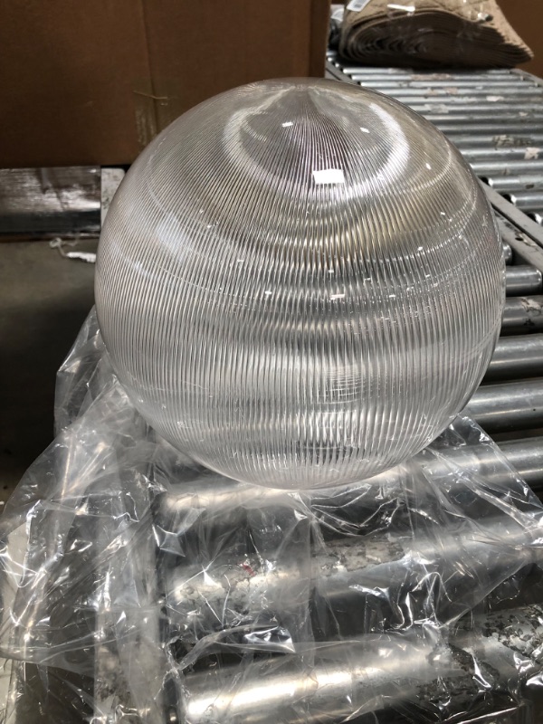 Photo 1 of 12 in. Dia Globe Clear Prismatic Acrylic with 5.25 in. Inner Diameter Neckless