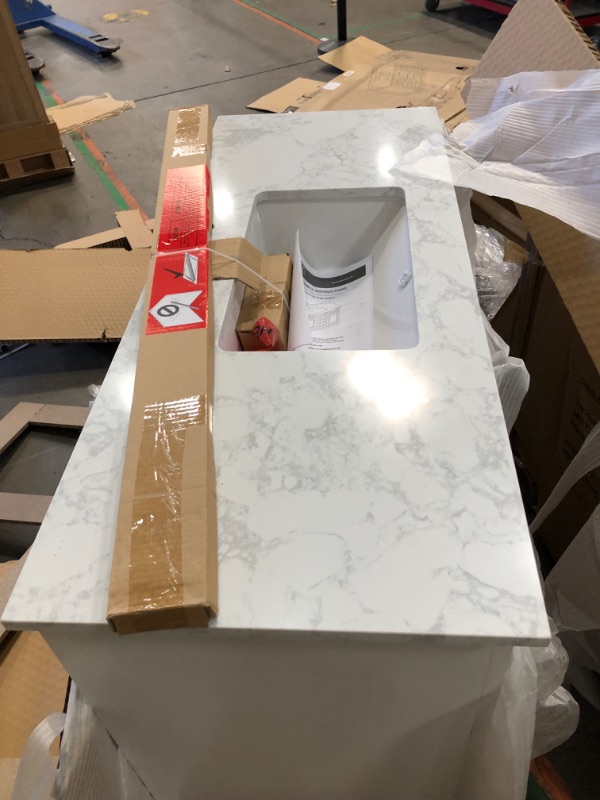 Photo 3 of 
Home Decorators Collection
Doveton 48 in. Single Sink Freestanding White Bath Vanity with White Engineered Marble Top (Fully Assembled)