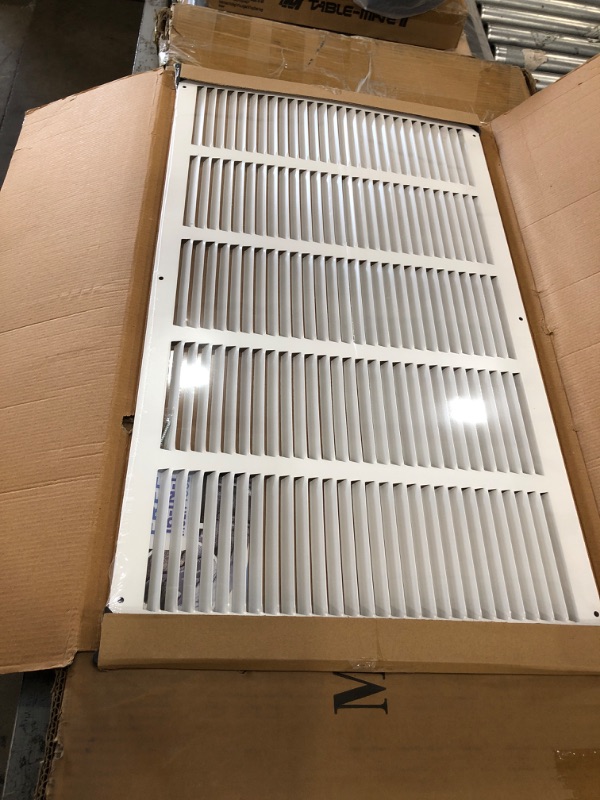Photo 1 of 26" x 14" Return Air Grille - Sidewall and Ceiling - HVAC Vent Duct Cover Diffuser - White [Outer Dimensions: 27.75w X 15.75"h] 26" x 14" White