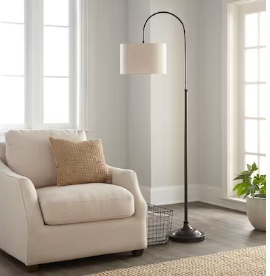 Photo 1 of allen + roth 76.5-in Bronze Downbridge Floor Lamp
