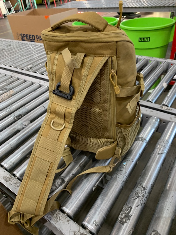 Photo 3 of DBTAC Tactical Shoulder Chest Pack for Concealed Carry of Handgun, Tactical Sling Bag for EDC, Travel, Outdoor Sports 15" x 8" x 5" Single Strap backpack Tan