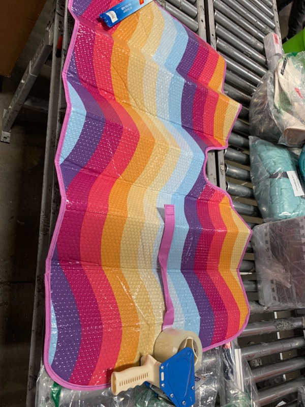 Photo 1 of BDK Colorful Rainbow Tie Dye Front Windshield Sunshade-Multi-Colored Double Bubble Accordion Folding Auto Shade for Car Truck SUV-Blocks UV Rays Sun Visor Protector-Keeps Your Vehicle Cool- 58 x 27 in Colorful Tie Dye