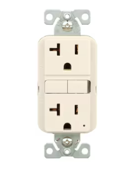 Photo 1 of Eaton 20-Amp 125-volt GFCI Residential Decorator Outlet, Light Almond
