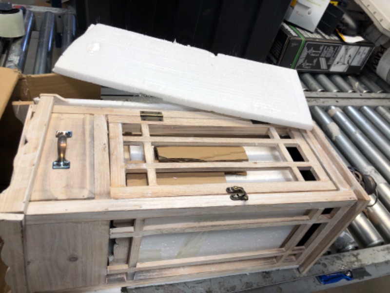 Photo 1 of TIMRIS Large Rustic Wooden Metal Decorative Lantern Set of 2, Modern Farmhouse Floor Candle Lanterns with Drawer, Indoor/Outdoor Hanging Lanterns for Home Decor (No Glass) Whitewash With Drawer