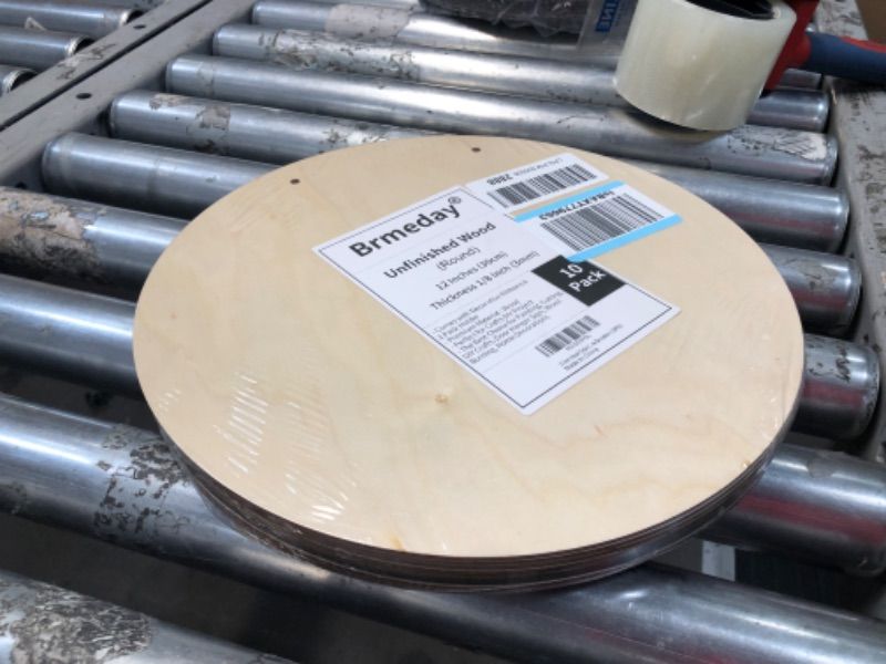 Photo 1 of 12 Inch Wood Circles for Crafts, 10Pcs Unfinished Crafts Wood Rounds, DIY Wooden Blanks for Cricut Projects, Door Hanger, Wood Burning, Painting, Independence Day Crafts, Home Decorations (10PCS)