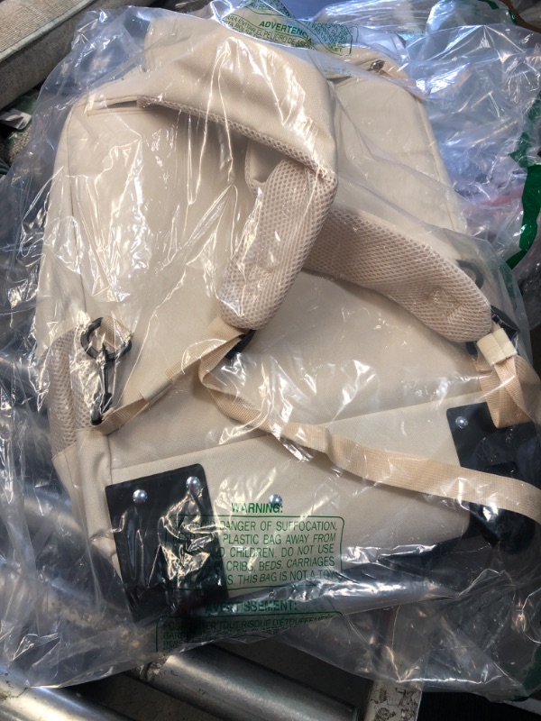 Photo 1 of Travel Backpack with Wheels,Rolling Backpack Roller Backpack Wheeled Laptop Backpack Business Backpack Carry on Backpack Flight Approved Fits 17 inch Laptop Backpack with Wheels for Women-Beige