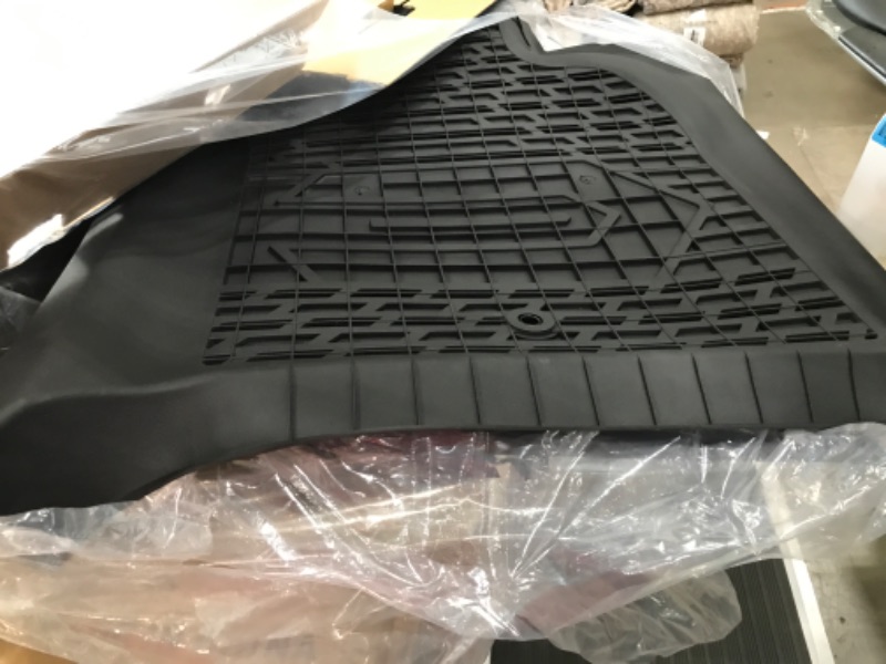 Photo 2 of 3W Floor Mats Fit for 2019-2024 Chevy Silverado/GMC Sierra Denali 1500 & 2020-2024 GMC Sierra 2500HD/3500HD Crew Cab TPE All Weather Floor Liner Car Mats, Fit For 2nd Row with Factory Carpeted Storage Floor Mats Only