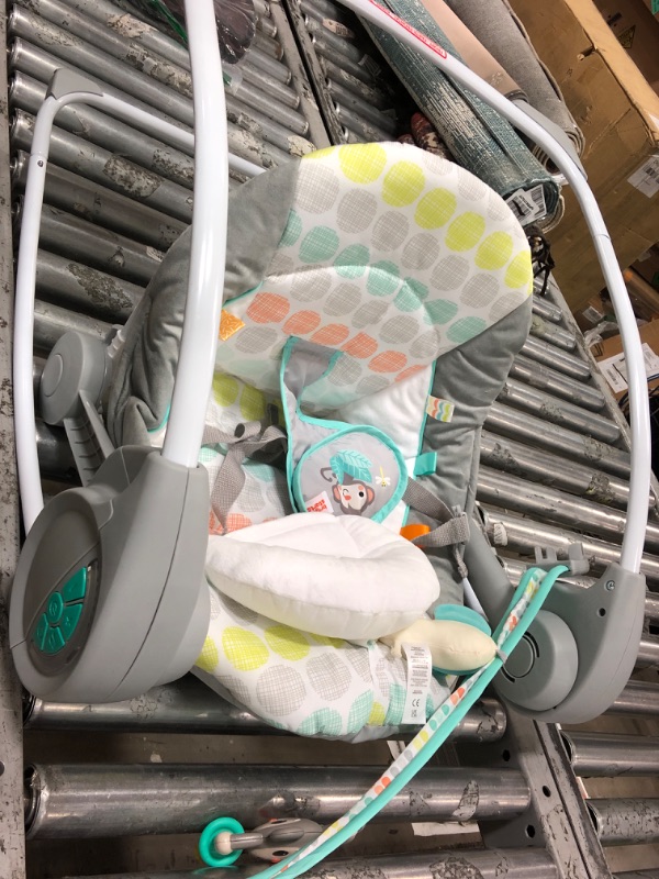 Photo 2 of Bright Starts Whimsical Wild Portable Compact Automatic Deluxe Baby Swing with Music and Taggies, Newborn and up