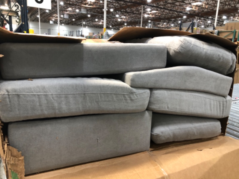 Photo 2 of ***Parts Only***Shintenchi Convertible Sectional Sofa Couch, Modern Linen Fabric L-Shaped Couch 3-Seat Sofa Sectional with Reversible Chaise for Small Living Room, Apartment and Small Space (Light Grey)