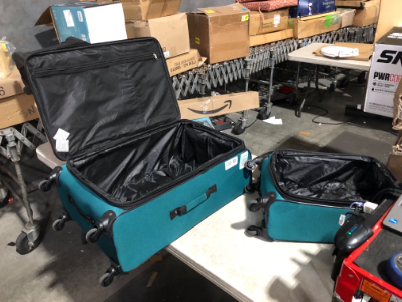 Photo 4 of ***DAMAGED - SLASHED - SEE PICTURES - NO PACKAGING***
U.S. Traveler Aviron Bay Expandable Softside Luggage with Spinner Wheels, Teal, 2-Piece Set (23/31) 2-Piece Set (23/31) Teal