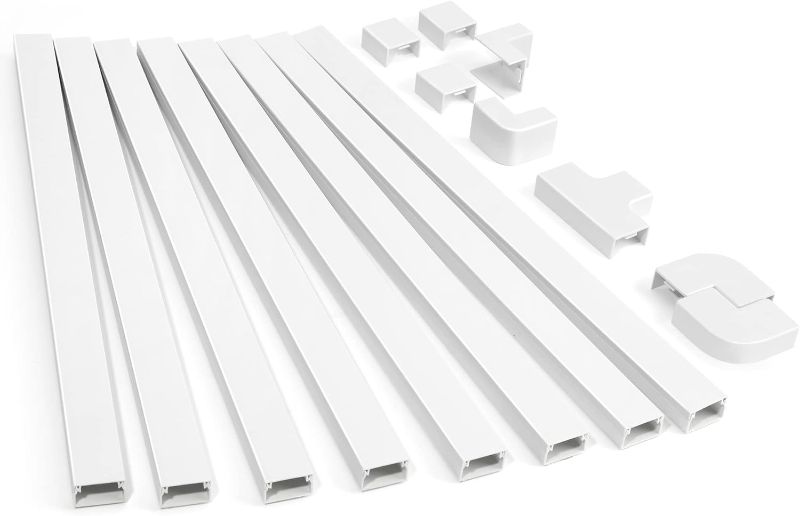 Photo 1 of 125.6in Cord Hider Kit, ZhiYo Cord Covers for Wall Mounted TV, Paintable Wire Cover for Cords, TV Cable Hider Wall Kit, Wall Cord Concealer, Cable Cover Wall Wire Management, 8xL15.7in W0.95in H0.55in
