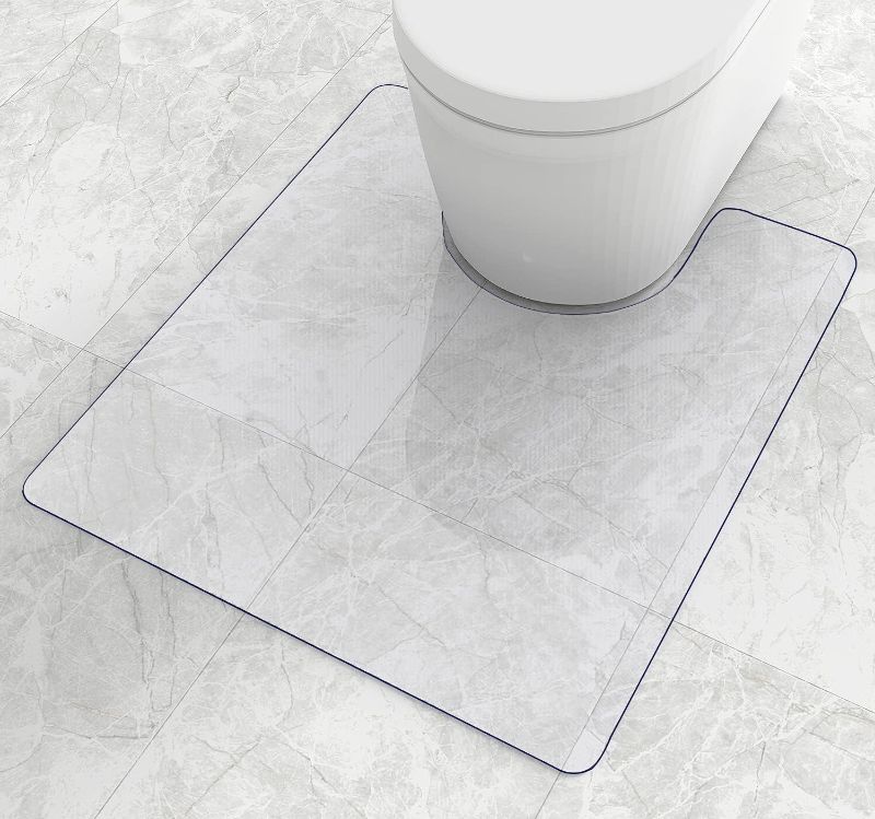 Photo 1 of 100poinONE Toilet Bath Mat U-Shaped Crystal Clear Commode Contour Rug, Bathroom Mat for Toilet Base Non-Slip, Waterproof, Wipe to Clean and Dries Quickly for Bathroom (27”×22”x0.12“)
