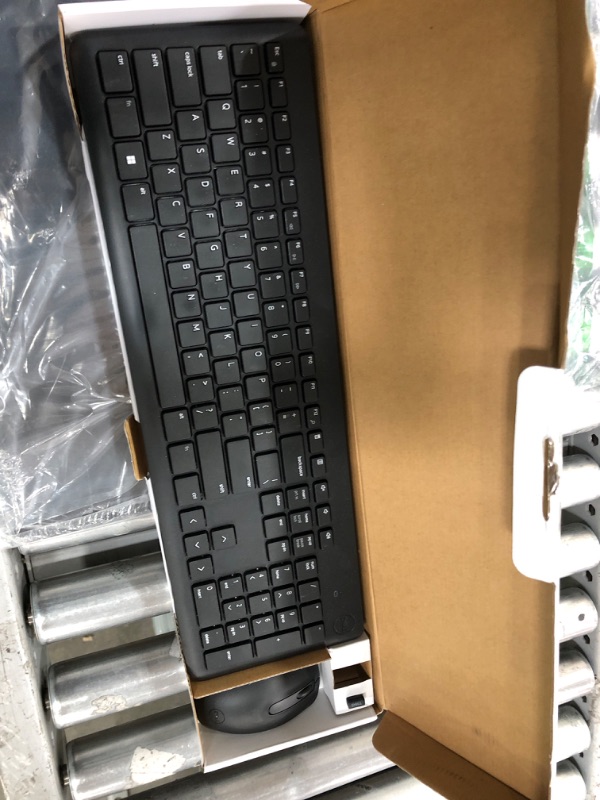 Photo 2 of Dell Wireless Keyboard and Mouse - KM3322W, Wireless - 2.4GHz, Optical LED Sensor, Mechanical Scroll, Anti-Fade Plunger Keys, 6 Multimedia Keys, Tilt Leg - Black