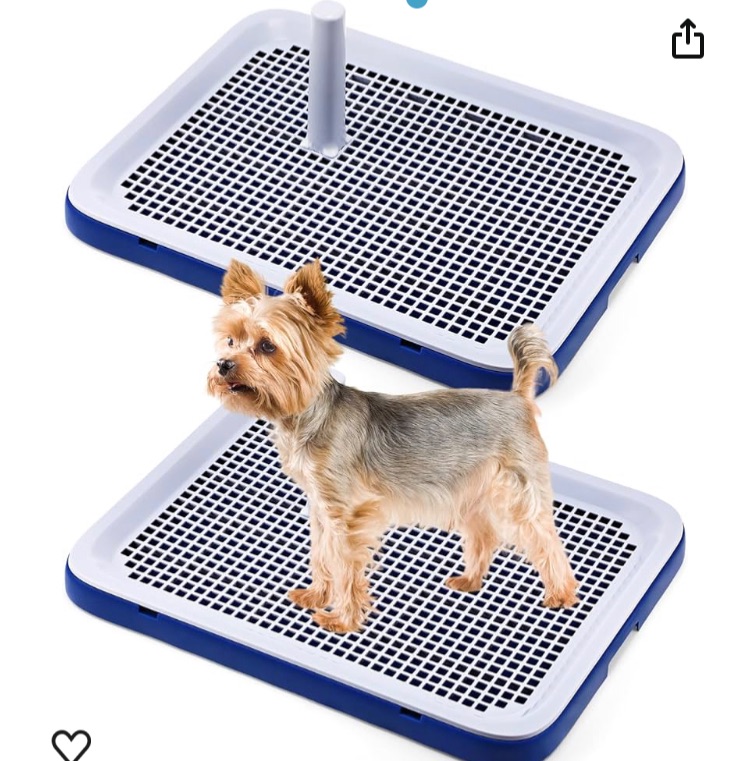 Photo 1 of 2 Pack Dog Potty Training Tray, Pee Pad Holder, Easy to Clean Puppy Pad Holder Tray with Diversion Column Nonslip Dog Pad Holders Heighten Dog Litter Box for Small Medium Pet (20"x14"x1.5")