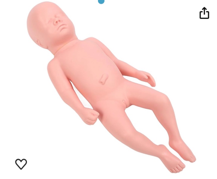 Photo 1 of Anatomically Correct Baby Doll, Plastic Educational High Simulation Full Term Baby Simulator Model for Teaching, Newborn Baby Care Model