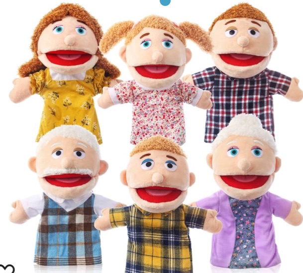 Photo 1 of 6 Pcs Family Hand Puppets 12 Inch Grandparents, Mom & Dad, Brother & Sister Plush Hand Puppet Toys Role-Play Toy Puppets for Kids Storytelling Imaginative Pretend Play Teaching Preschool(6 Family A)