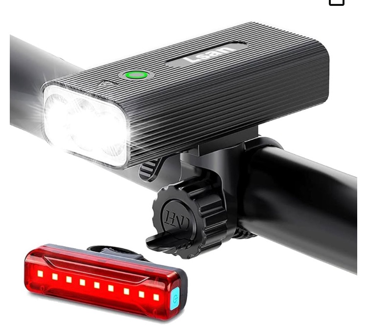 Photo 1 of 1200 Lumens Bike Lights Front and Back,USB Rechargeable Bicycle Light,Super Bright 3 LED Bike Lights for Night Riding,Bike Headlight with Power Bank Function,IPX5 Waterproof,3+5 Light Modes