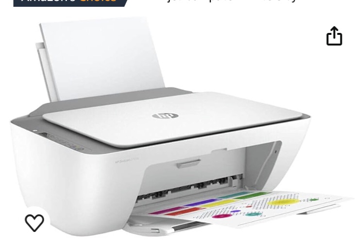 Photo 1 of HP DeskJet 2755e Wireless Color inkjet-printer, Print, scan, copy, Easy setup, Mobile printing, Best-for home, Instant Ink with HP+,white