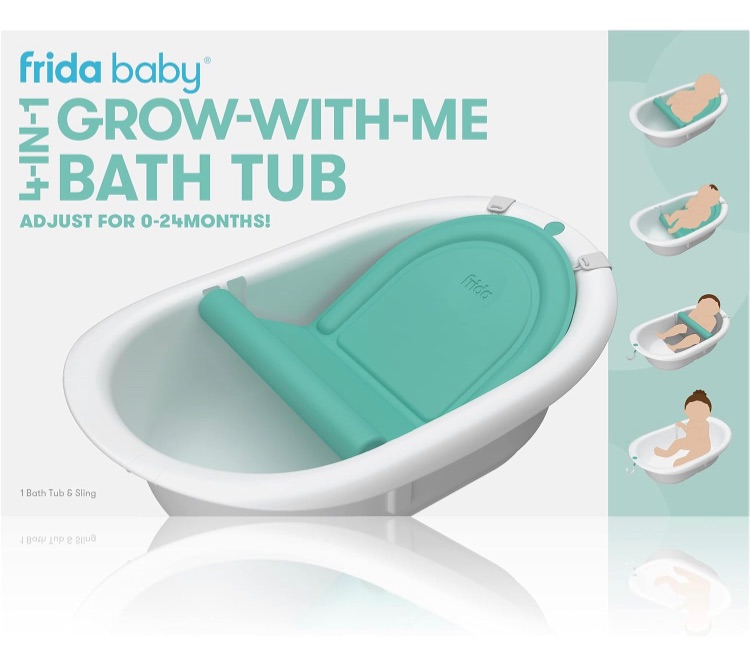 Photo 1 of Frida Baby 4-in-1 Grow-with-Me Baby Bathtub, Baby Tub for Newborns to Toddler with Removable Bath Seat & Backrest for Bath Support in Tub