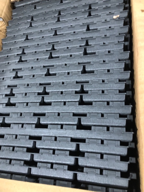 Photo 2 of 36 sq. ft Plastic Interlocking Deck Tiles,36 Pack Patio Deck Tiles,12"x12" Waterproof Outdoor Flooring All Weather Use, Patio Floor Decking Tiles for Porch Poolside Balcony Backyard,Dark Grey 36 Grey