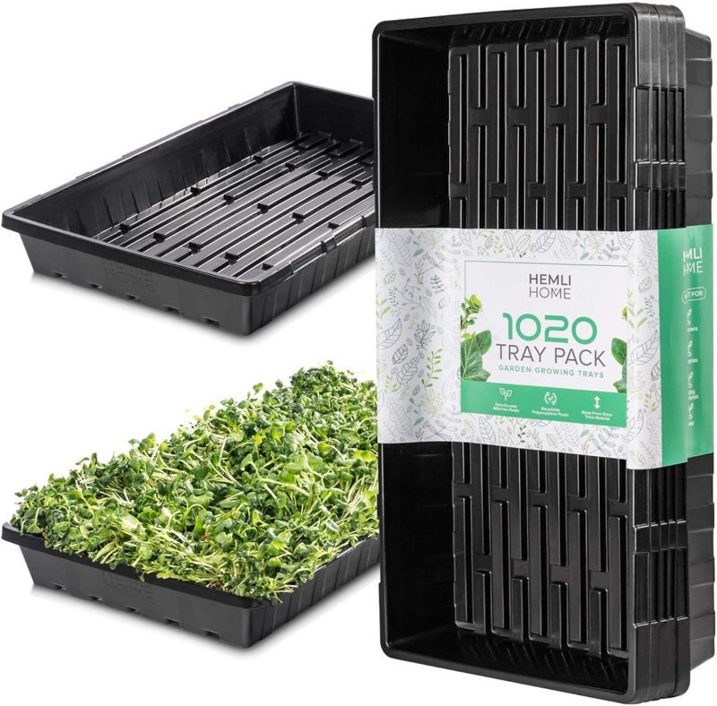 Photo 1 of 1020 Seed Starting Trays, Plant Tray, Microgreens Growing Trays, Plastic Seed Trays, Reusable Seedling Tray, 5-Pack Growing Trays, Germination Tray, Planting Tray, Plant Tray For Seedlings
