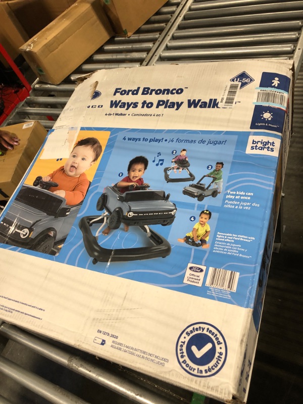 Photo 2 of Bright Starts Ford Bronco 4-in-1 Blue Grey Baby Activity Center & Push Walker with Removable Interactive Steering Wheel -Toy, 6 Months and up Area 51 Blue Bronco