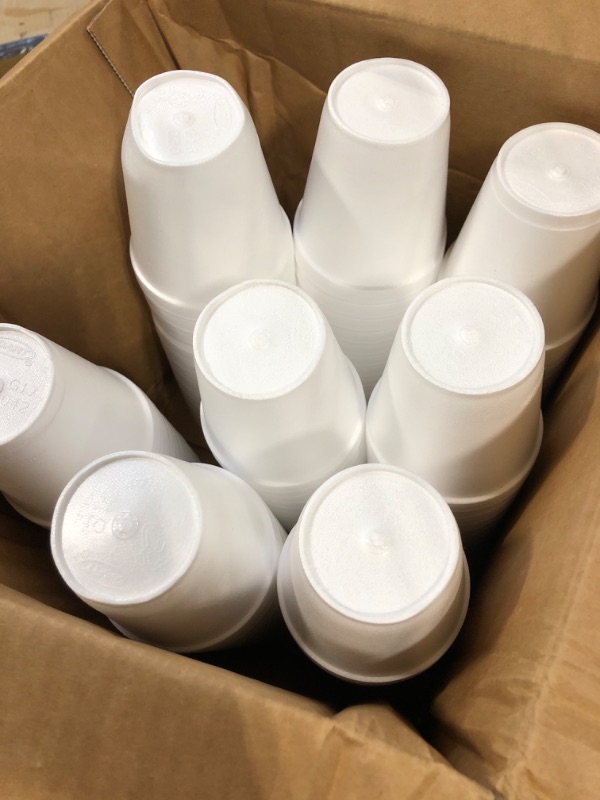 Photo 2 of 16 Oz Disposable Styrofoam Cups (50 Pack), White Foam Cup Insulates Hot & Cold Beverages, Made in the USA, To-Go Cups - for Coffee, Tea, Hot Cocoa, Soup, Broth, Smoothie, Soda, Juice