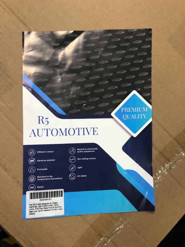Photo 1 of Fits 2013-2021 Nissan Pathfinder / 2014-2021 Infiniti QX60 / 2013 Infiniti JX35 Floor Mats Front & 2nd Row Seat Liner Set All Weather Full Set Liners (Black)