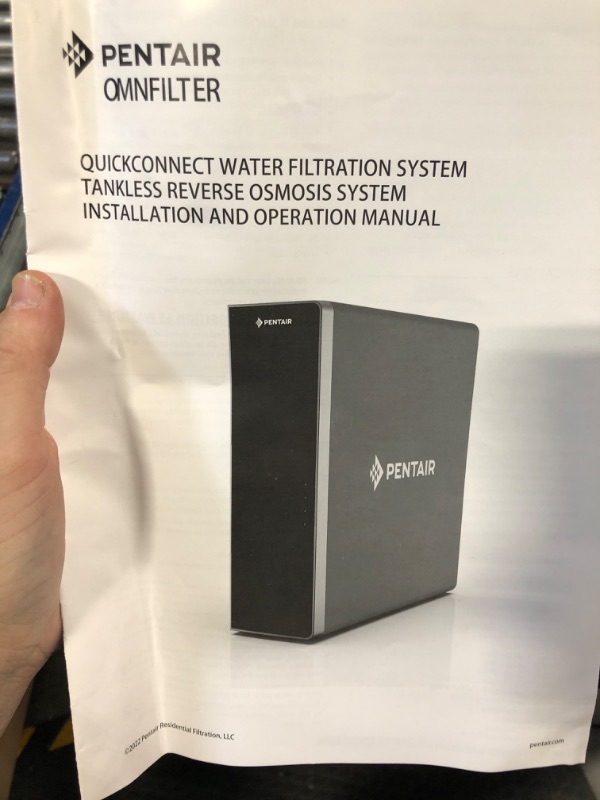 Photo 6 of **UNTESTED** Pentair OMNIfilter Reverse Osmosis System, NSF/ANSI 58 Certified with Efficient 1:1 Pure to Drain, Tankless Under Sink RO System, Smart LED Faucet, Reduces TDS, 400 GPD, QuickConnect T600RO 3-Stage