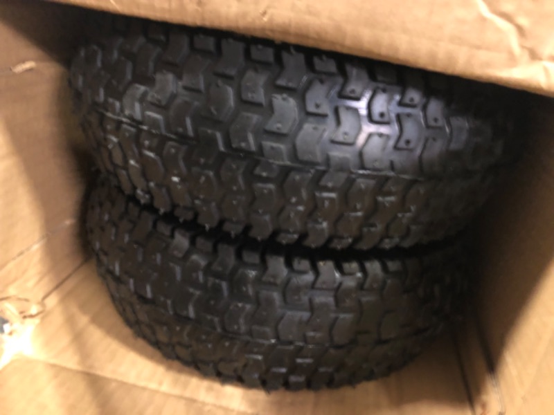 Photo 2 of 2 PCS 13" Pneumatic 5.00-6 Rubber Tires and Air Wheels Replacement with 3/4'' Axle Bore Hole, Inflated Wheel for Wheelbarrows, Lawn Mower, Garden Carts, Hand Trucks, Pressure Washers etc.