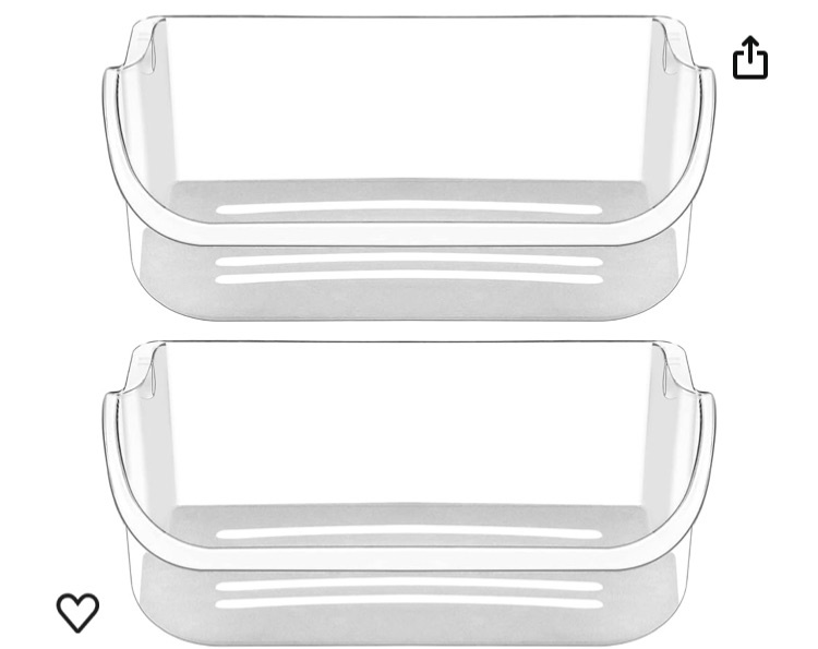 Photo 1 of 2 x 240356402 Refrigerator Upper Door Shelf Clear Bin by AMI, Compatible with Frigidaire, 15.38in(L)×6.69in(W)×5.0in(H), Replaces 240356401 240356402 AP2549958 PS430122