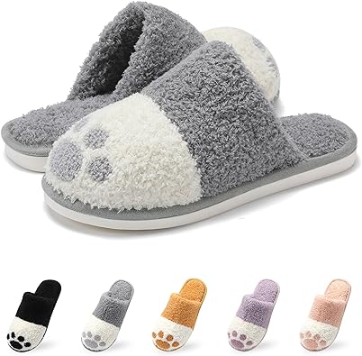 Photo 2 of Cute Animal Slippers for Women Men Cozy Dog Paw Memory Foam Non-Slip Women House Slippers for Girls Ladies Indoor Outdoor Bedroom Shoes Gifts for Women Girls Girlfriend 8