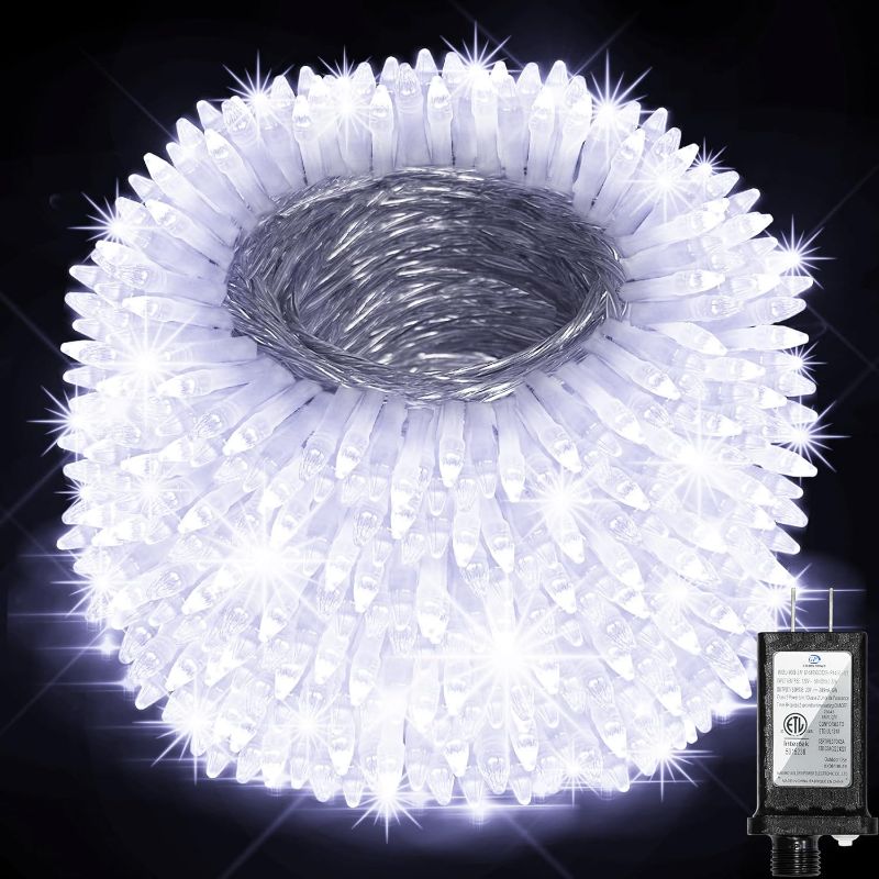 Photo 1 of 492FT Outdoor Christmas Lights, 1300 LED Super Long String Lights 8 Lighting Modes & Timer Memory, Outsite Waterproof Light Strings for Xmas Tree Garden Wedding Party Holiday Decorations Cool White Cool White 492Ft 1300 LED