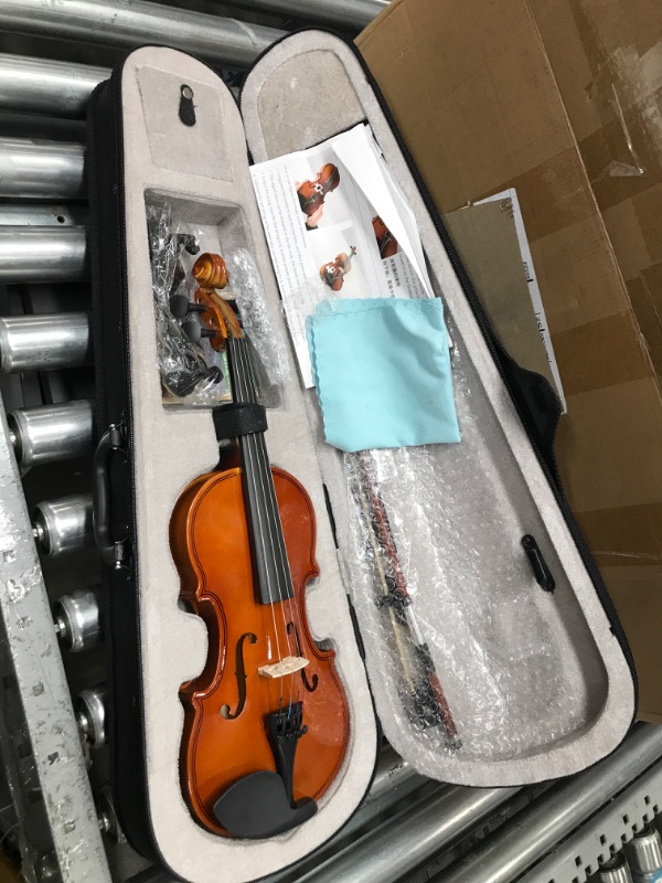 Photo 2 of DEBEIJIN Violin for Kids Adults Beginners - Premium Handcrafted Kids Violin - Ready To Play 1/4 Violin - Beginner Student Violin