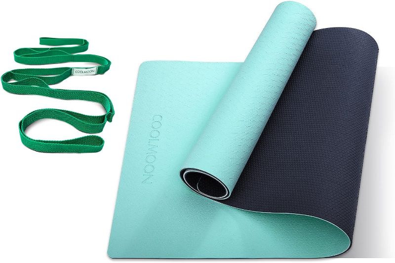 Photo 1 of 1/4 Inch Extra Thick Yoga Mat Double-Sided Non Slip,Yoga Mat For Women and Men,Fitness Mats With Carrying Strap,Eco Friendly TPE Yoga Mat, Pilates And Exercises Mat