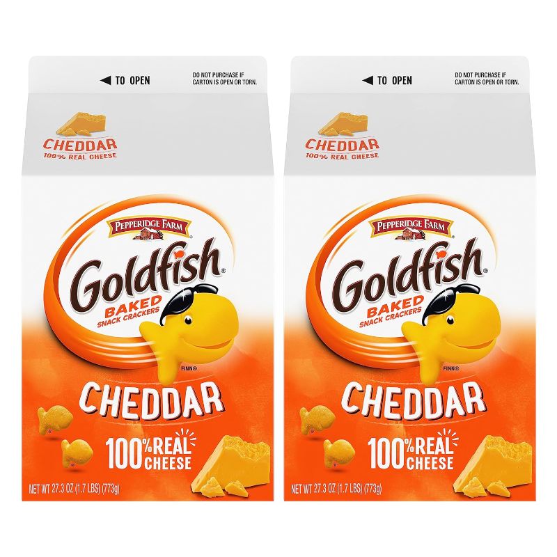 Photo 1 of *SELL BY 9/29/2024* Goldfish Cheddar Crackers, 27.3 oz carton, 2 CT box
