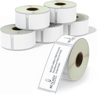 Photo 1 of BETCKEY - Compatible DYMO 30321 (1-4/10" x 3-1/2") Address Labels, Strong Adhesive & Perforated, Compatible with DYMO Labelwriter 450, 4XL, Rollo & Zebra Desktop Printers [6 Rolls/1560 Labels] 06-rolls (1560 Labels)