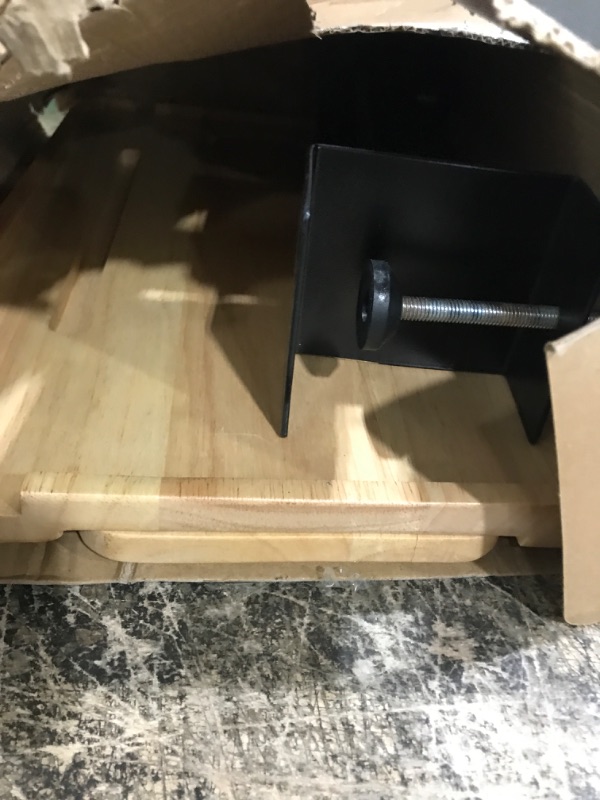 Photo 2 of ** SMALL CRACK ON PULLING LEVER PIECE STILL FUNCTIONAL MISSING 4 SCREWS** Yumkfoi 2-in-1 Bedside Shelf, Height Adjustable Bunk Bed Shelf Table for Top Bunk, Wooden Clip On Nightstand Tray Table Caddy Organizer for Bedroom College Dorm Essentials (Rotatabl