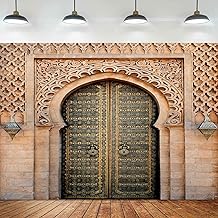 Photo 1 of KIKIDOR 10x10ft Morocco Palace Door Backdrop Middle Eastern Style Architecture Palace Entrance Photography Background Child Birthday Baby Shower Party Supplies Morocco Holiday Party Photo BJZYKI000182