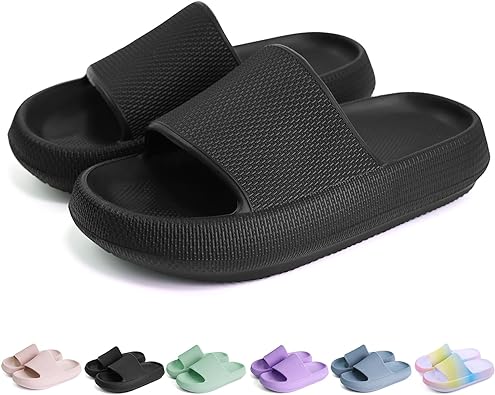 Photo 1 of Kids Cloud Slides?Boys Girls Bathroom Shower Sandals?Open Toe Thick Sole Slip on Slippers?Summer Non-slip Beach Pool Shoes size 35-36
