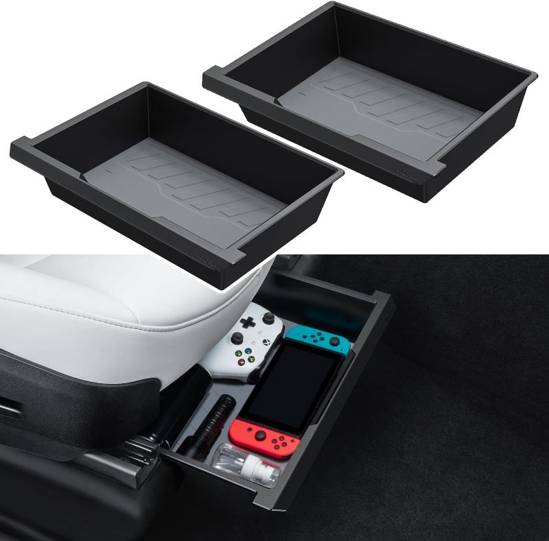 Photo 1 of 2 Pack Waterproof Under Seat Storage Box Organizer