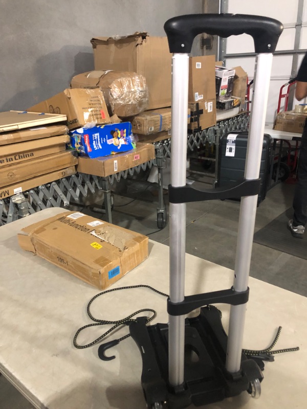 Photo 2 of 150lbs Folding Hand Truck Dolly, Aluminium Portable Folding Dolly cart with Bungee Rope,Black Platform Truck
