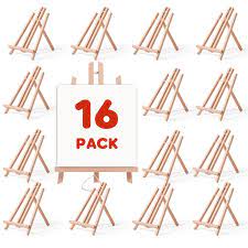 Photo 1 of 16 Pack Beechwood Table Easel (11.8 Inch), Easel Stand for Painting Canvases and Art, Painting Party Easel, Kids Student Tabletop Easels for Painting, Portable Canvas Photo Picture Sign Holder 16pcs 11.8in