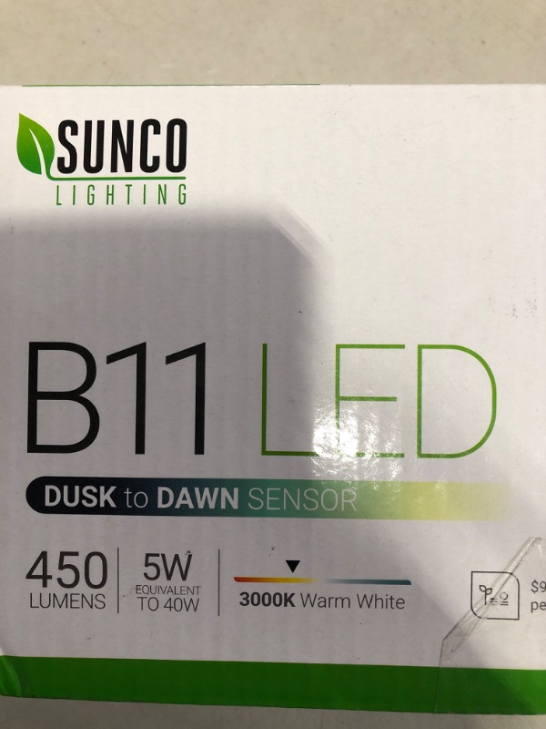 Photo 1 of * important * see images * Sunco Lighting Dusk to Dawn Light Bulbs Outdoor Light Sensing B11 LED 