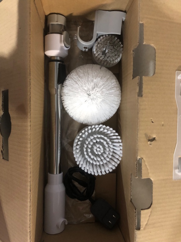 Photo 1 of ***PARTS ONLY/NON-RETURNABLE**MISSING PIECE THAT CONNECTS SCRUBBER***
Electric Spin Scrubber, Sweepulire Cordless Cleaning Brush with 2 Speeds, Adjustable Extension Arm, 4 Replaceable Brush Heads, Power Shower Scrubber Cleaning Brushes for Bathroom, Tub, 